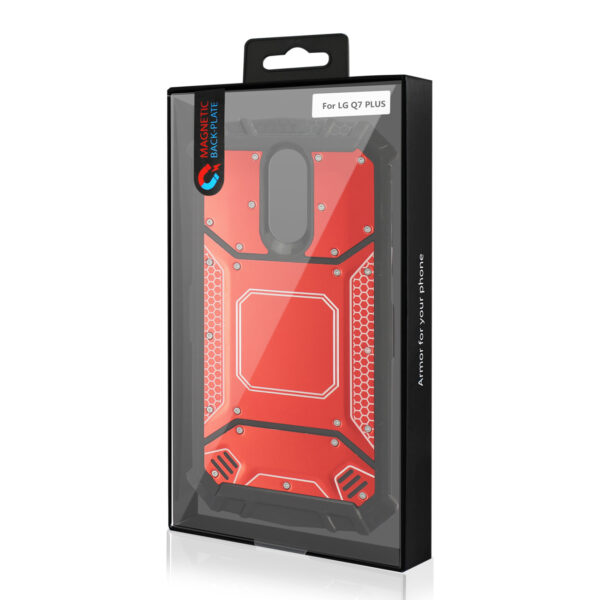 LG Q7 Plus Metallic Front Cover Case In Red - Image 4