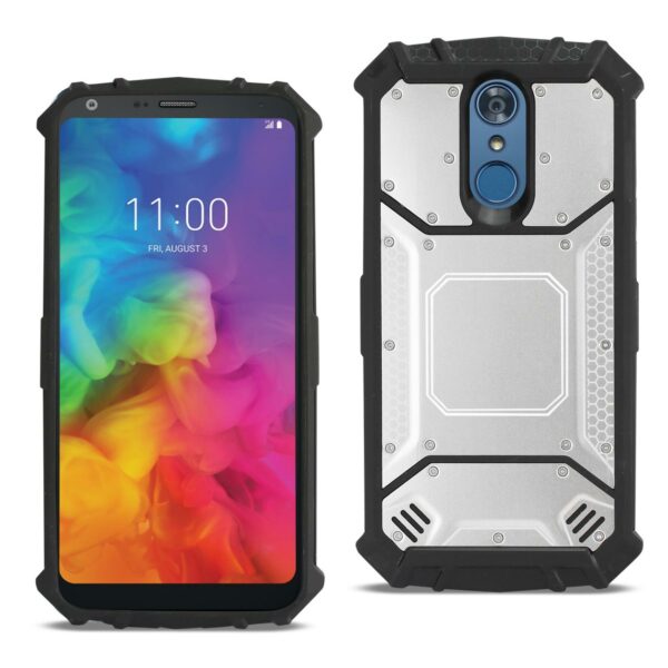 LG Q7 Plus Metallic Front Cover Case In Silver