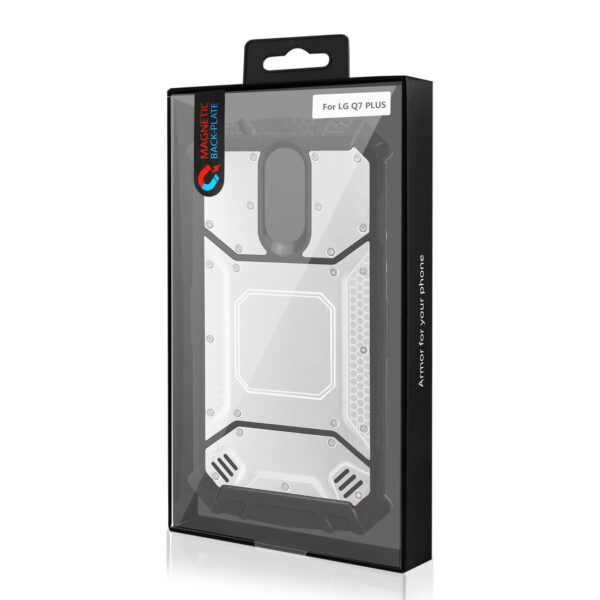 LG Q7 Plus Metallic Front Cover Case In Silver - Image 4