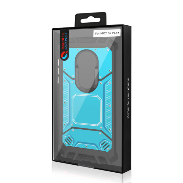 MOTOROLA MOTO G7 PLAY Metallic Front Cover Case In Blue - Image 4