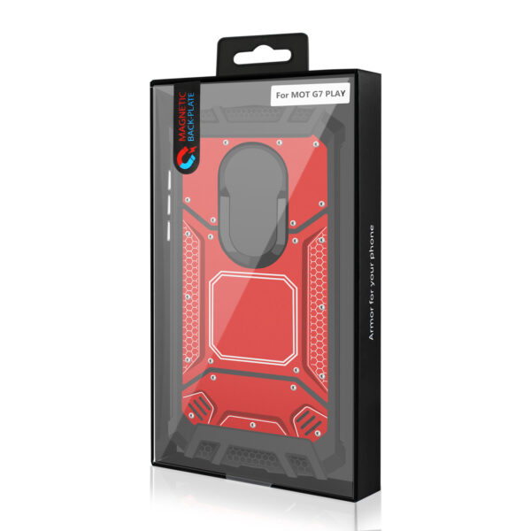 MOTOROLA MOTO G7 PLAY Metallic Front Cover Case In Red - Image 4