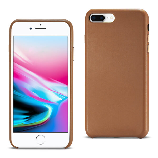 Apple iPhone 8 Plus Premium PU Leather Ultra Slim Vintage Designer Shell Back Cover In Brown