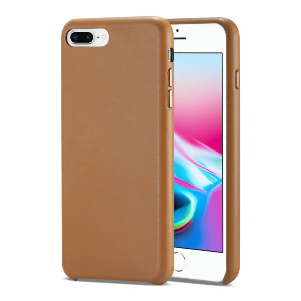 Apple iPhone 8 Plus Premium PU Leather Ultra Slim Vintage Designer Shell Back Cover In Brown - Image 2