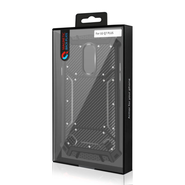 Reiko LG Q7 PLUS Carbon Fiber Hard-shell Case In Black - Image 4