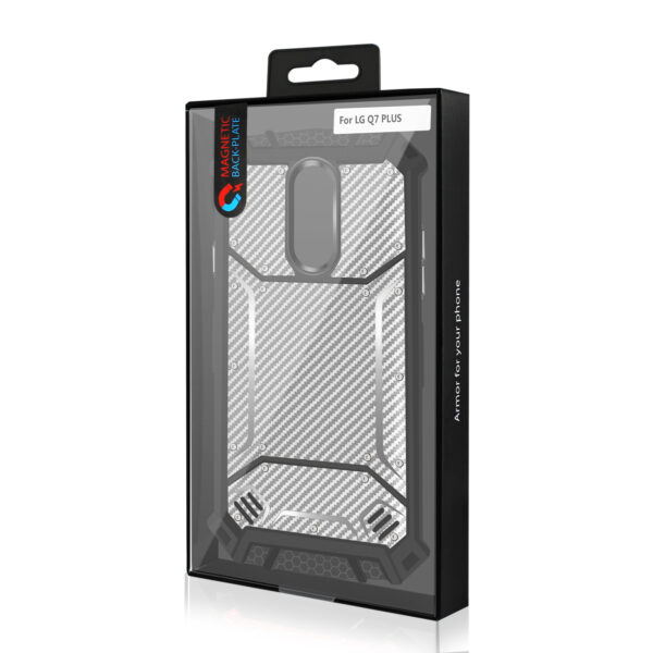 LG Q7 PLUS Carbon Fiber Hard-shell Case In Gray - Image 4
