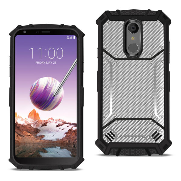 Reiko LG STYLO 4 Carbon Fiber Hard-shell Case In Gray