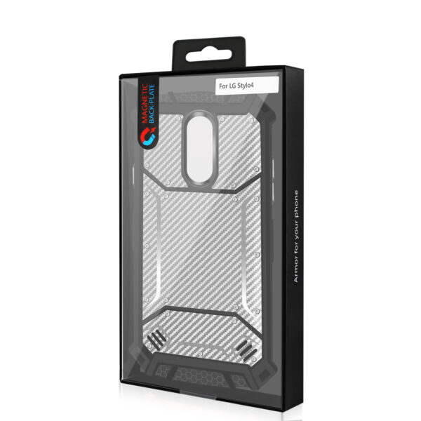 Reiko LG STYLO 4 Carbon Fiber Hard-shell Case In Gray - Image 4