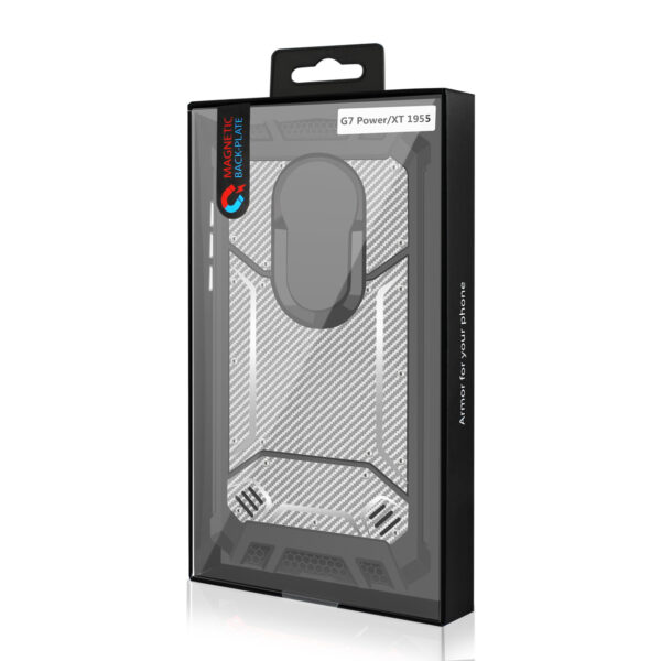 MOTOROLA MOTO G7 POWER Carbon Fiber Hard-shell Case In Gray - Image 4