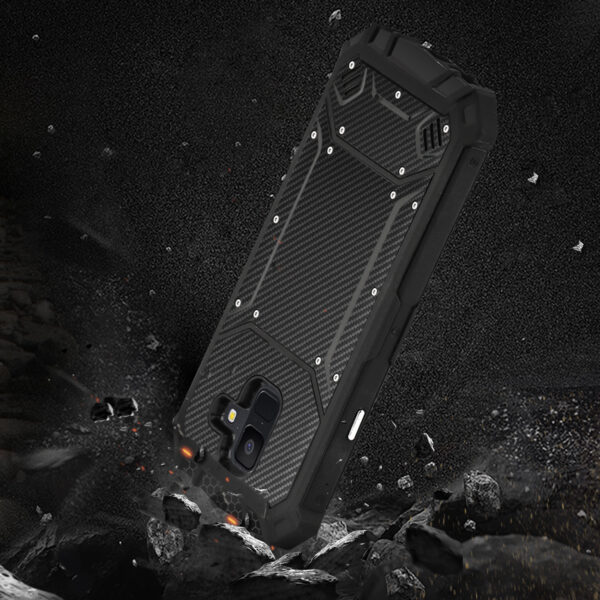 Reiko Samsung Galaxy A6 Carbon Fiber Hard-shell Case In Black - Image 3