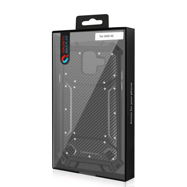 Reiko Samsung Galaxy A6 Carbon Fiber Hard-shell Case In Black - Image 4