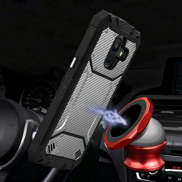 Reiko Samsung Galaxy A6 Carbon Fiber Hard-shell Case In Gray - Image 2