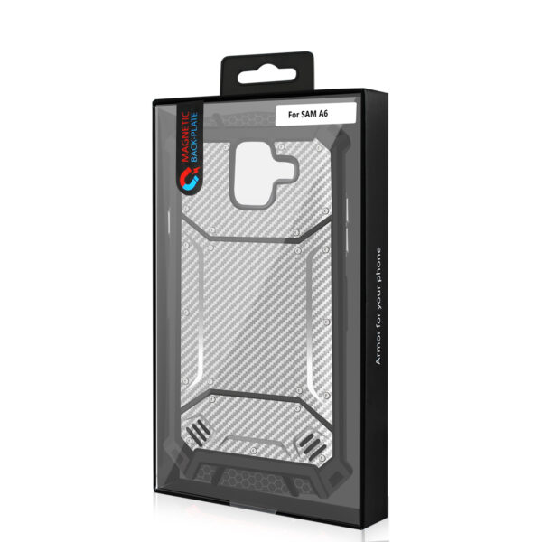 Reiko Samsung Galaxy A6 Carbon Fiber Hard-shell Case In Gray - Image 4