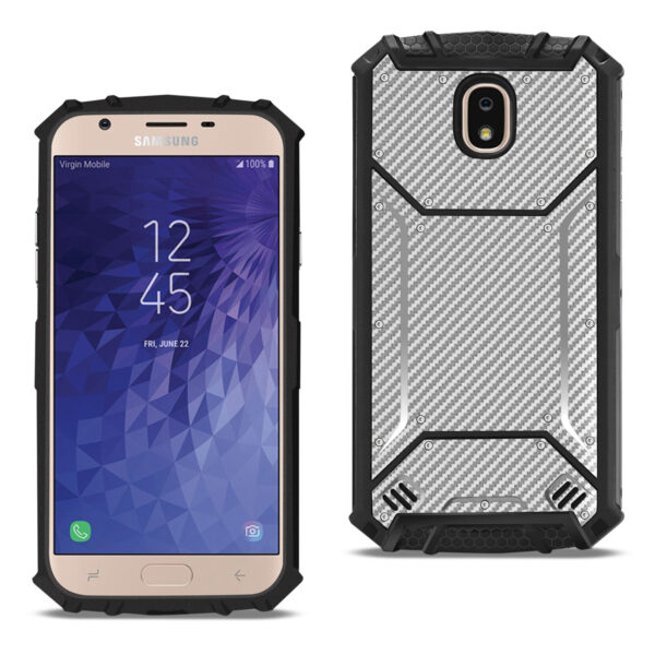 Reiko SAMSUNG GALAXY J7 (2018) Carbon Fiber Hard-shell Case In Gray