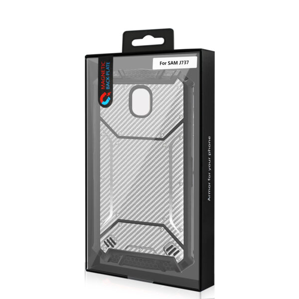 Reiko SAMSUNG GALAXY J7 (2018) Carbon Fiber Hard-shell Case In Gray - Image 4