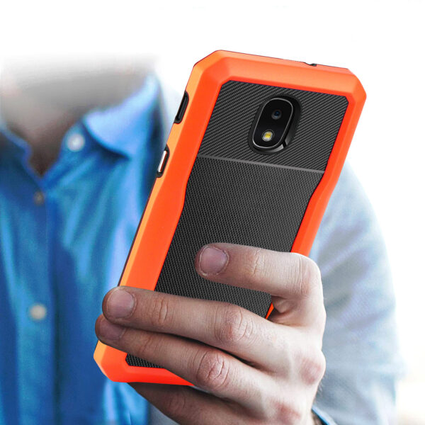 Reiko SAMSUNG GALAXY J7 (2018) Full Coverage Shockproof Case In Orange - Image 3