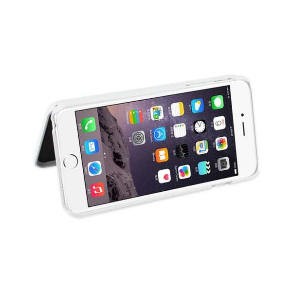 REIKO IPHONE 6 PLUS/ 6S PLUS HIDDEN MIRROR WALLET CASE WITH KICKSTAND FUNCTION IN WHITE - Image 2