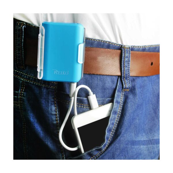 REIKO 4000MAH UNIVERSAL POWER BANK WITH CABLE IN BLUE - Image 2