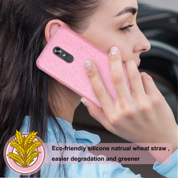 Reiko LG STYLO 5 Wheat Bran Material Silicone Phone Case In Pink - Image 4