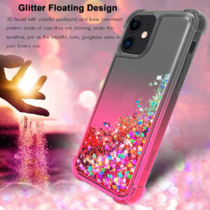 Shiny Flowing Glitter Liquid Bumper Case For APPLE IPHONE 12 MINI In Black - Image 2