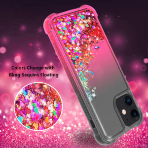Shiny Flowing Glitter Liquid Bumper Case For APPLE IPHONE 12 MINI In Black - Image 3