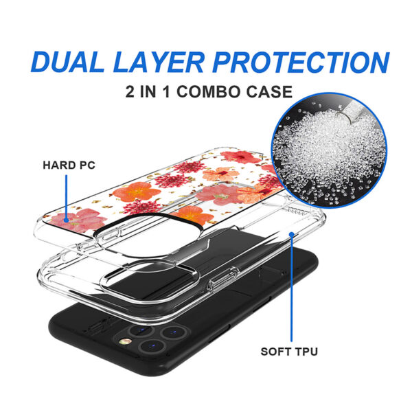 Pressed dried flower Design Phone case for APPLE IPHONE 11 PRO MAX in Red - Image 2