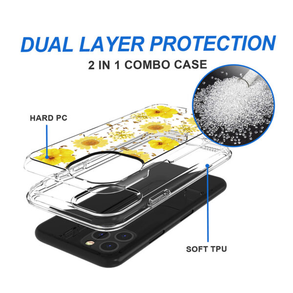 Pressed dried flower Design Phone case for APPLE IPHONE 11 PRO MAX in Yellow - Image 2