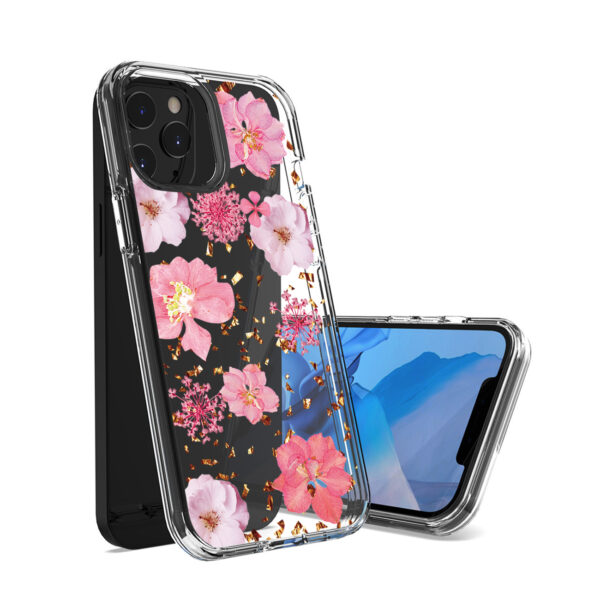 Pressed dried flower Design Phone case for APPLE IPHONE 11 in Pink - Image 3