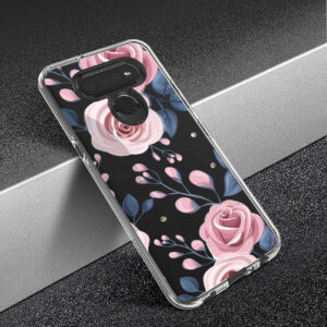 Pressed dried flower Design Phone case for LG k51 In Rose Gold - Image 4