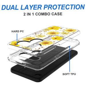 Pressed dried flower Design Phone case for LG K51 in Yellow - Image 2