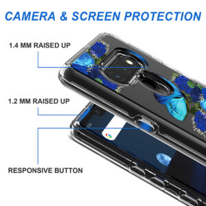 Pressed dried flower Design Phone case for LG Stylo 6 In Blue - Image 3