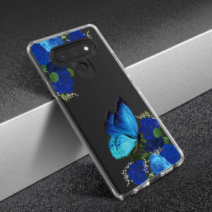 Pressed dried flower Design Phone case for LG Stylo 6 In Blue - Image 4