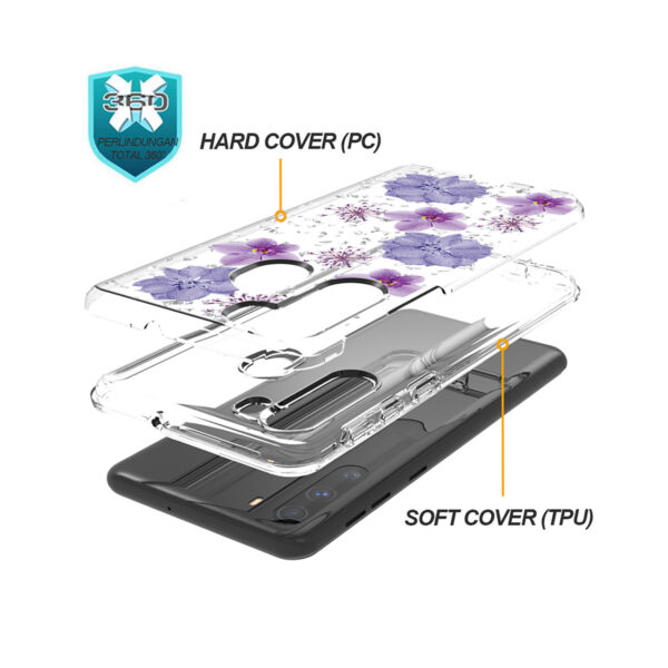 Pressed dried flower Design Phone case for MOTOROLA G STYLUS in Purple - Image 2