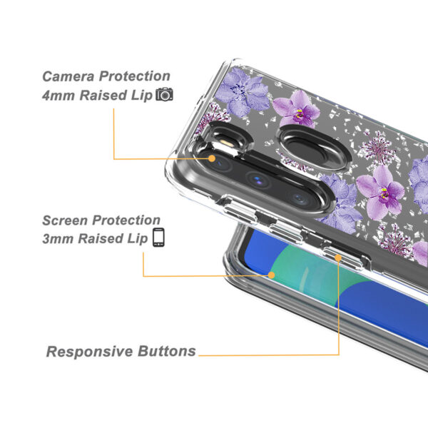 Pressed dried flower Design Phone case for MOTOROLA G STYLUS in Purple - Image 3
