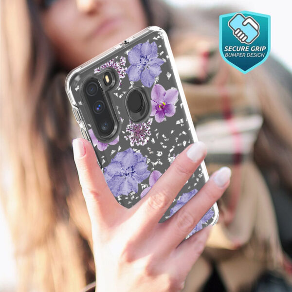 Pressed dried flower Design Phone case for MOTOROLA G STYLUS in Purple - Image 4