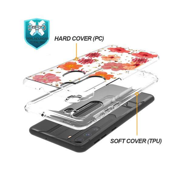 Pressed dried flower Design Phone case for MOTOROLA G STYLUS in Red - Image 2