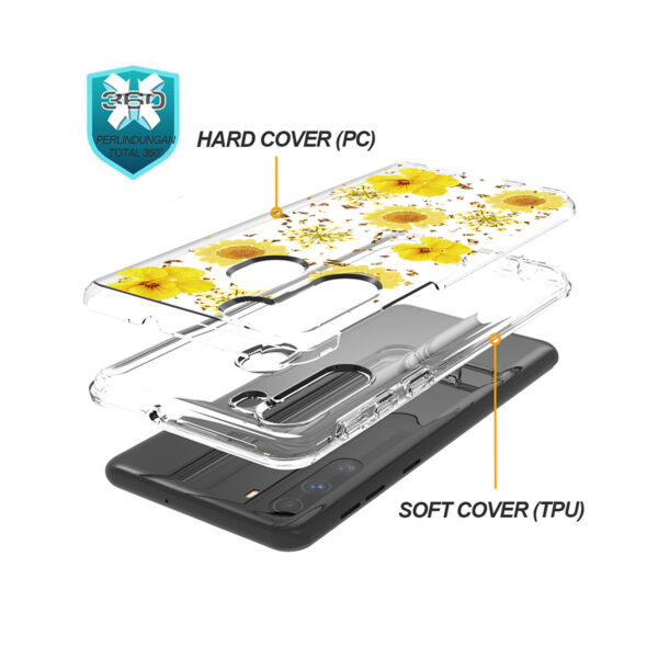 Pressed dried flower Design Phone case for MOTOROLA G STYLUS in Yellow - Image 2