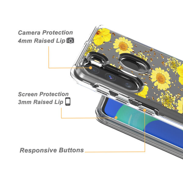 Pressed dried flower Design Phone case for MOTOROLA G STYLUS in Yellow - Image 3