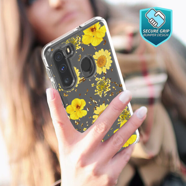 Pressed dried flower Design Phone case for MOTOROLA G STYLUS in Yellow - Image 4