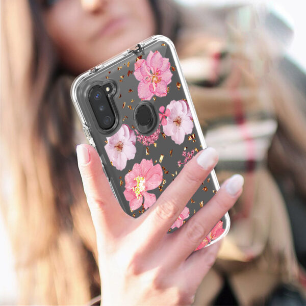 Pressed dried flower Design Phone case for SAMSUNG GALAXY A11 in Pink - Image 4