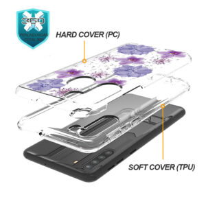 Pressed dried flower Design Phone case for SAMSUNG GALAXY A21 in Purple - Image 2