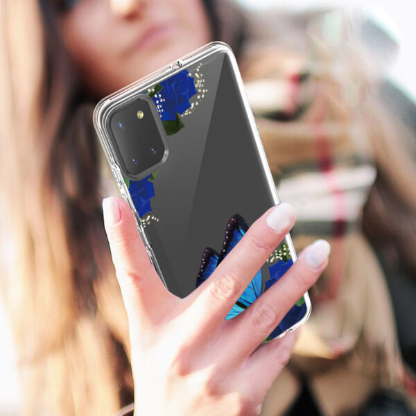 Pressed dried flower Design Phone case for  SAMSUNG GALAXY A81/Note 10 Lite/M60S In Blue - Image 4