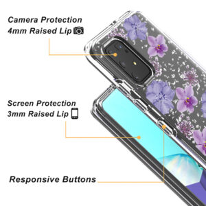 Pressed dried flower Design Phone case for SAMSUNG GALAXY A91/S10 Lite/M80S In Purple - Image 3