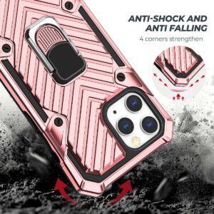 IPHONE 12/ IPHONE 12 PRO Kickstand Anti-Shock And Anti Falling Case In Rose Gold - Image 3