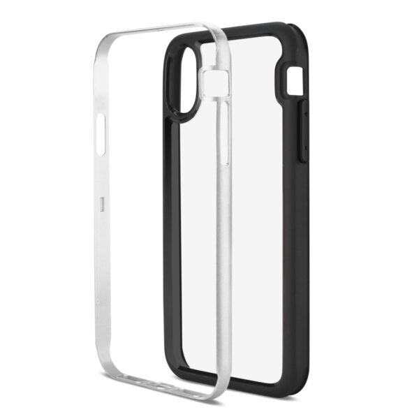 Reiko iPhone X/iPhone XS Hard Transparent Plastic TPU Case In Clear Silver - Image 3