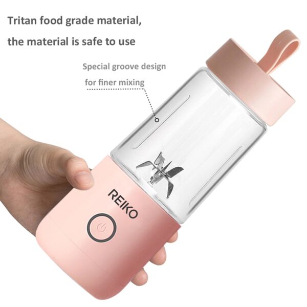 Reiko 350ML Portable Blender With USB Rechargeable Batteries In Pink - Image 2