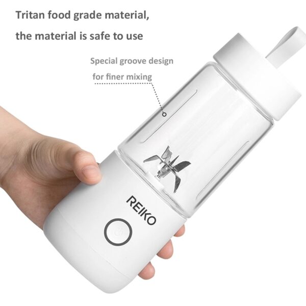 Reiko 350ML Portable Blender With USB Rechargeable Batteries In White - Image 2