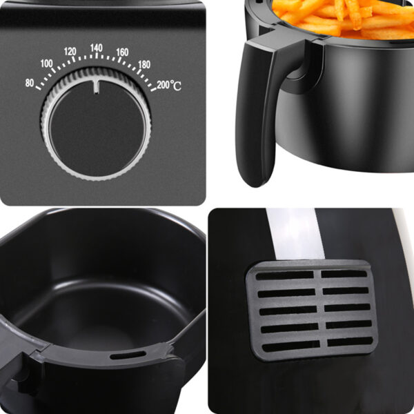 Reiko 4.5L Air Fryer with Real Cook Technology In Black - Image 4