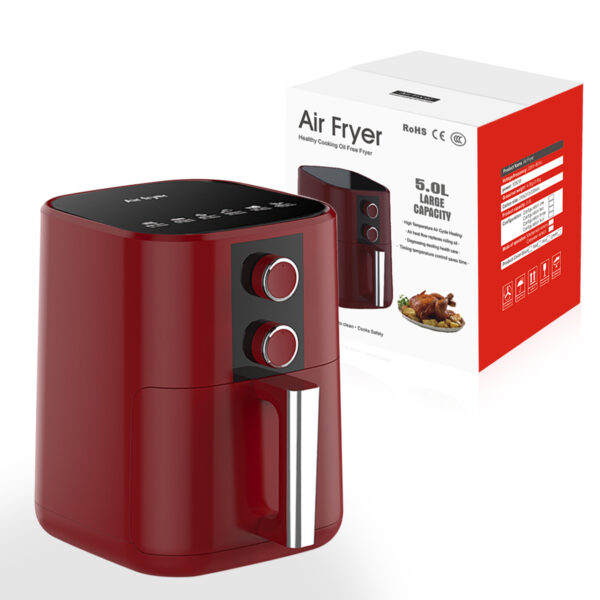 Reiko 5L Air Fryer with Real Cook Technology In Red