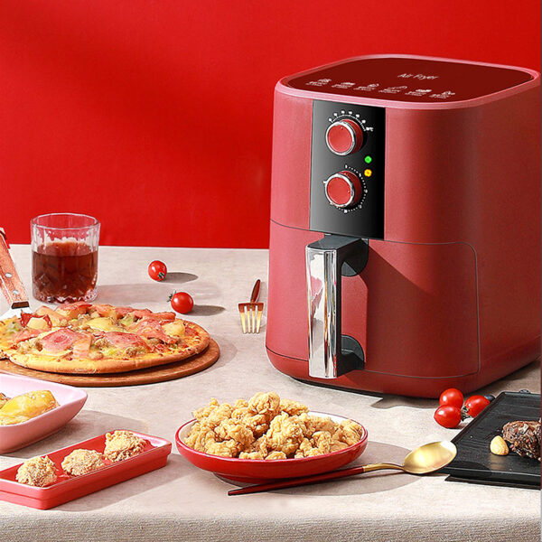 Reiko 5L Air Fryer with Real Cook Technology In Red - Image 2