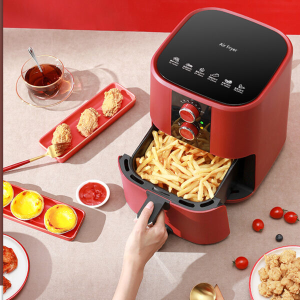 Reiko 5L Air Fryer with Real Cook Technology In Red - Image 3